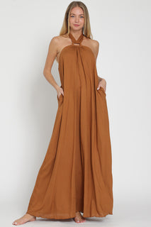Brown Halter Dress
