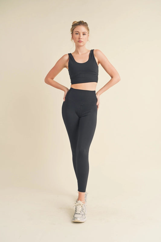 Scoop Neck Crop Top and Legging Set