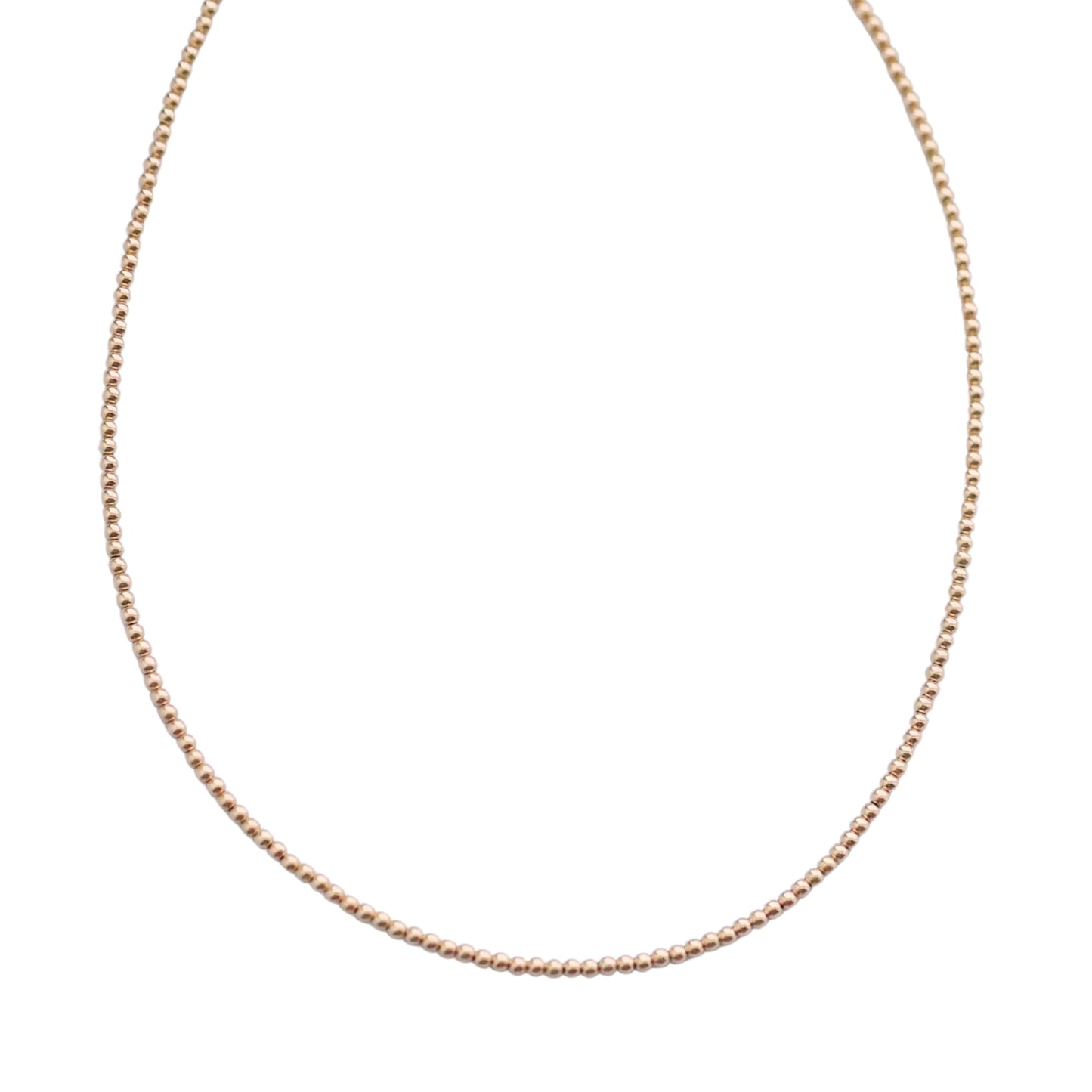 2mm 14K Gold-Filled Ball Beaded Choker/Necklace