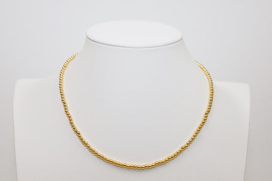 3mm 14K Gold-Filled Ball Beaded Choker/Necklace