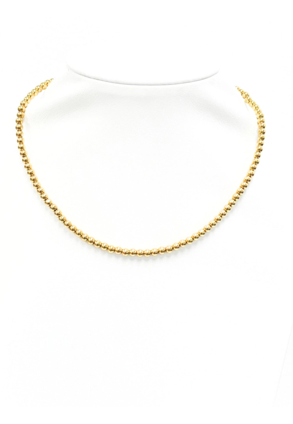 4mm 14K Gold-Filled Ball Beaded Choker/Necklace