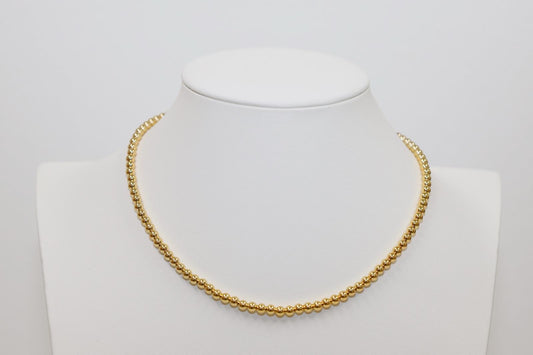 4mm 14K Gold-Filled Ball Beaded Choker/Necklace