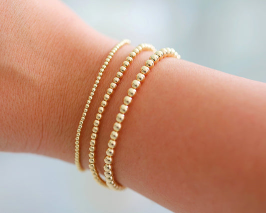 “Paris" Gold Filled Beaded Bracelets Stack