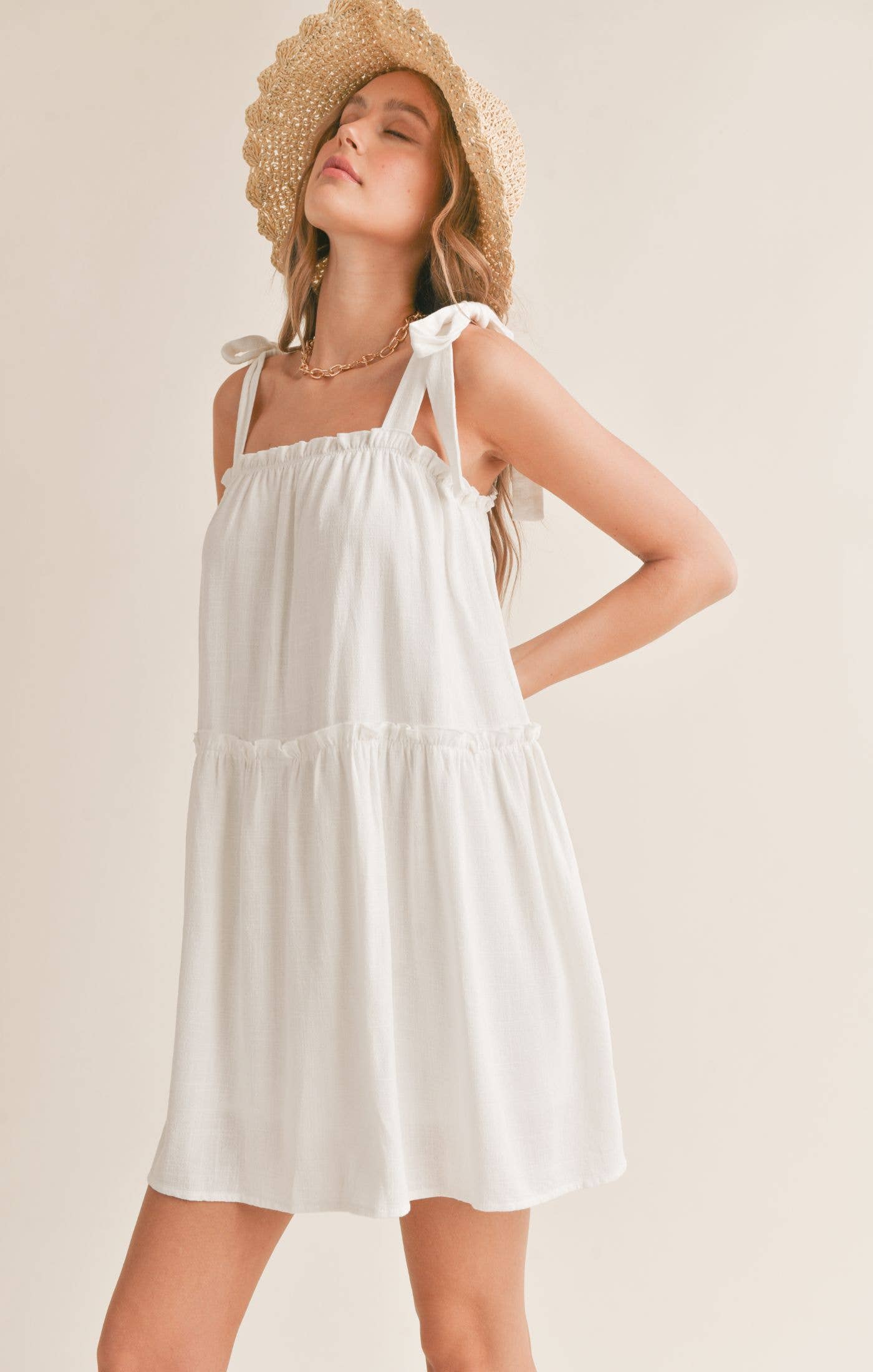 Sugarloaf Tiered Dress W Tie Straps